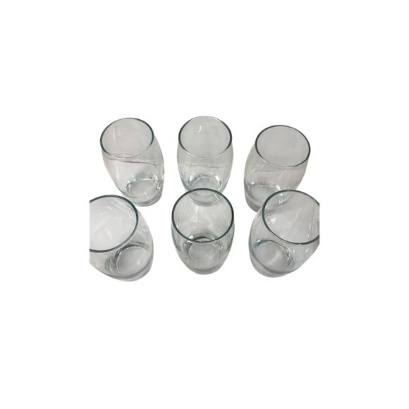Stemless Wine Glasses Tumblers 6 Inch Tall Drinking Set of 6 Clear - Picture 3 of 5